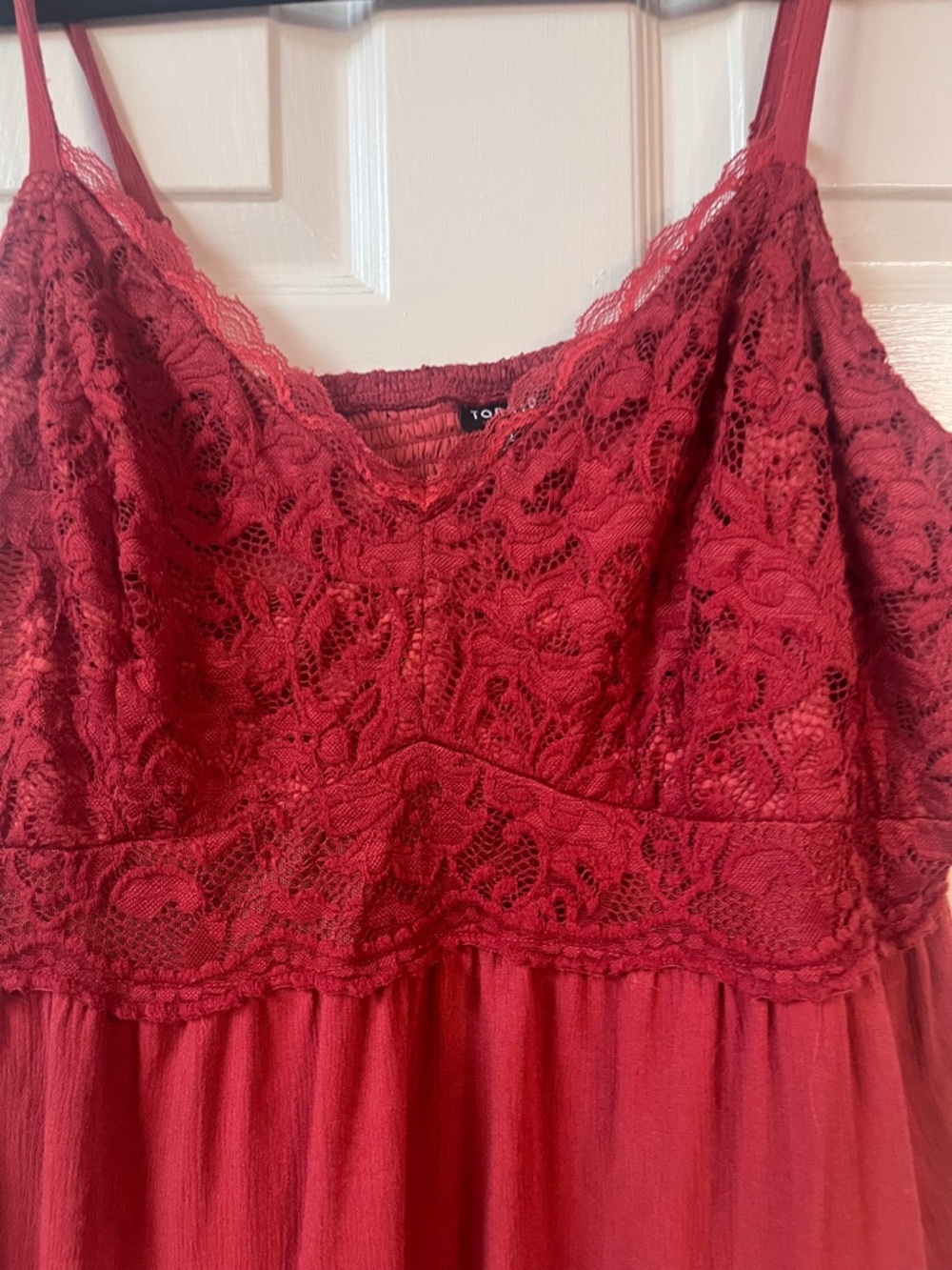 Torrid Lace-Trim Red Camisole Tank Top - Picture 2 of 6